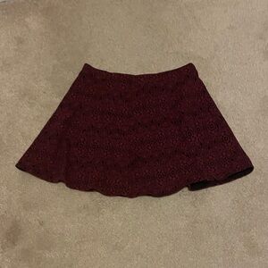 Aeropostale Red Ruffled Skater Mini Skirt